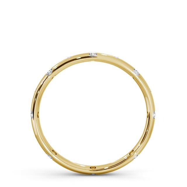 Aria Round Moissanite Offset Flush Setting Wedding Ring